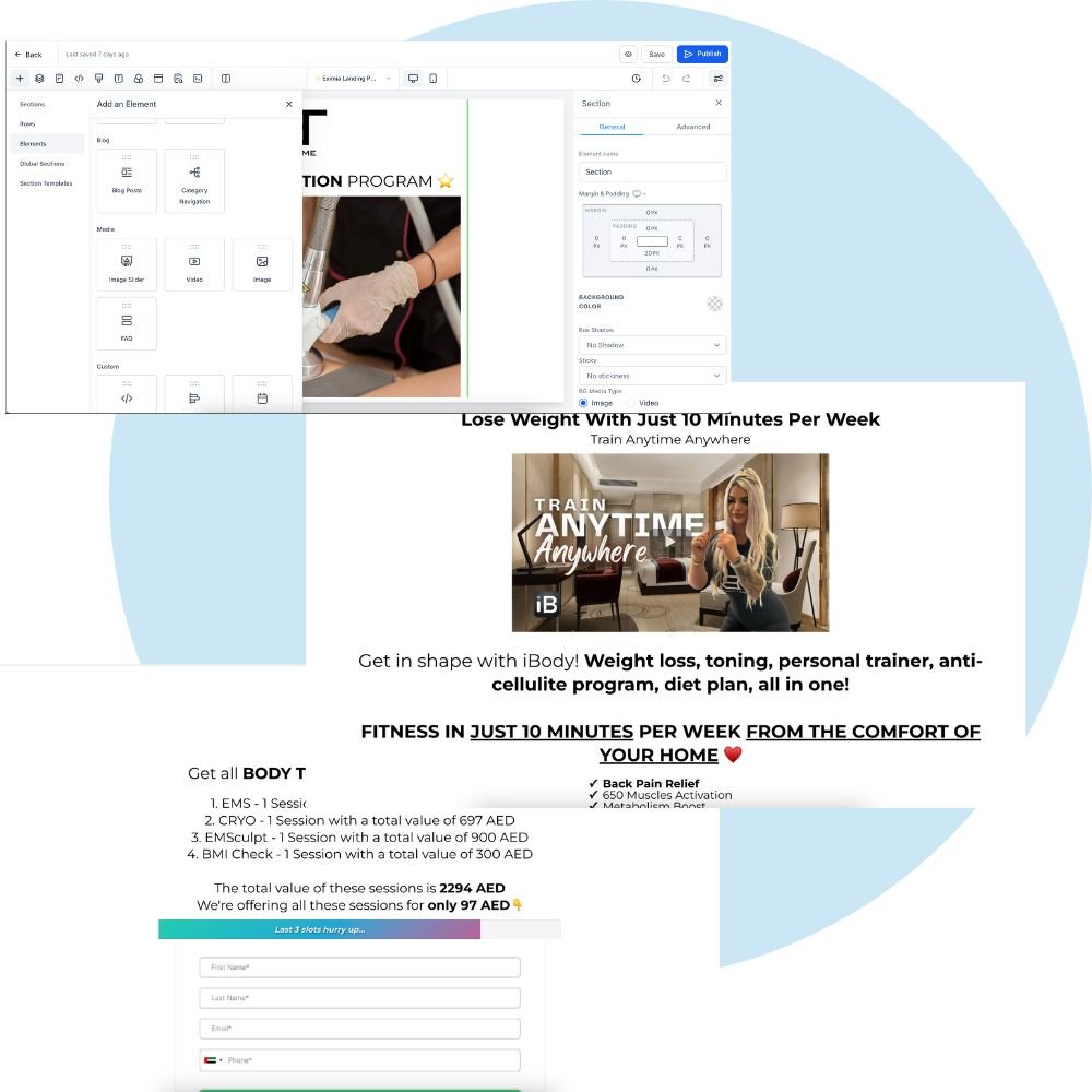 Landing Pages BODY TIME X