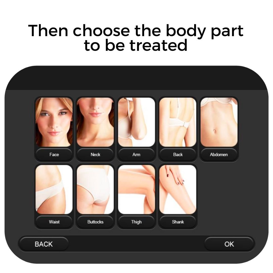 Then choose the body part to be treated