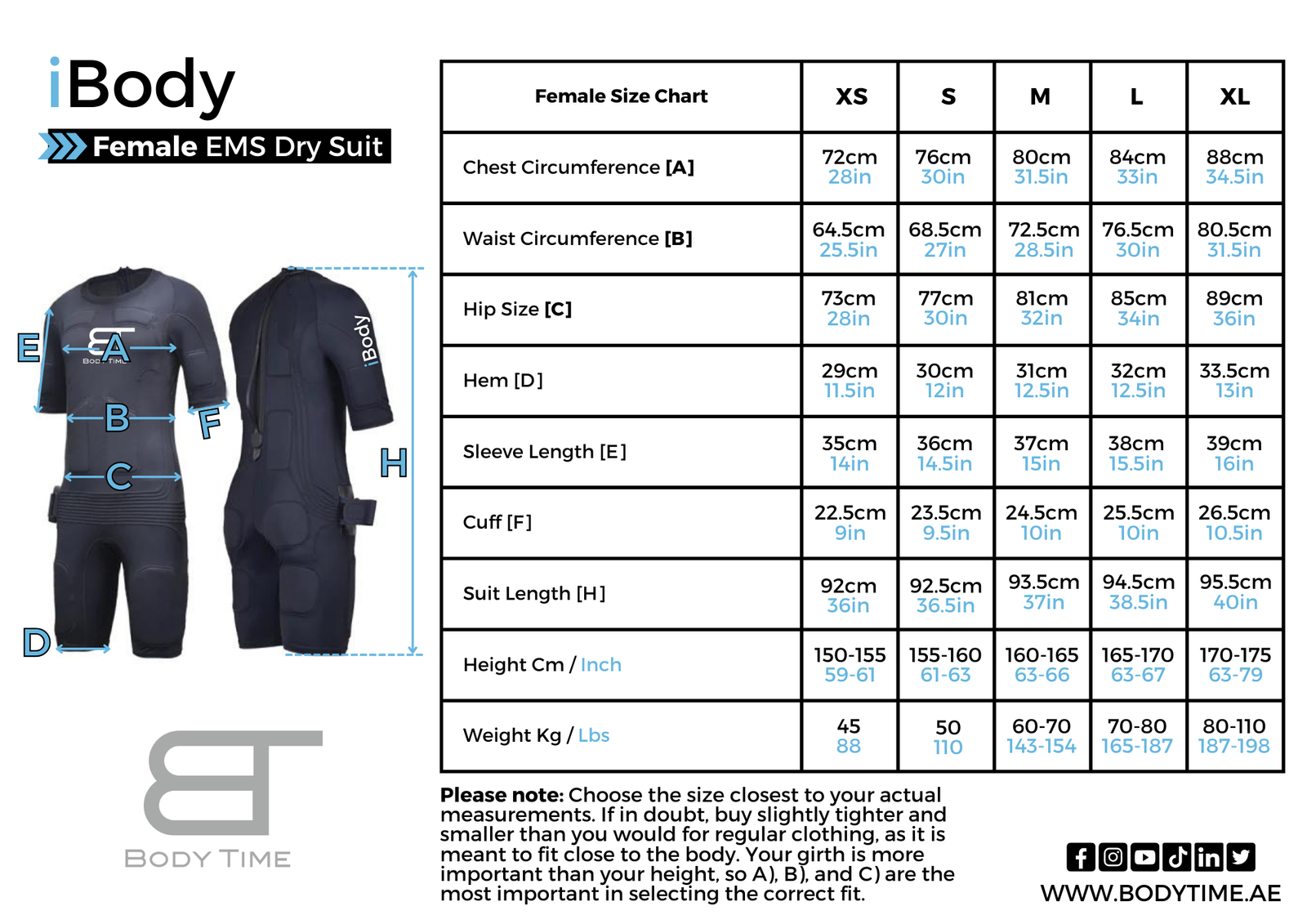iBody Female sizes EMS Dry Suit Wireless Home Workout